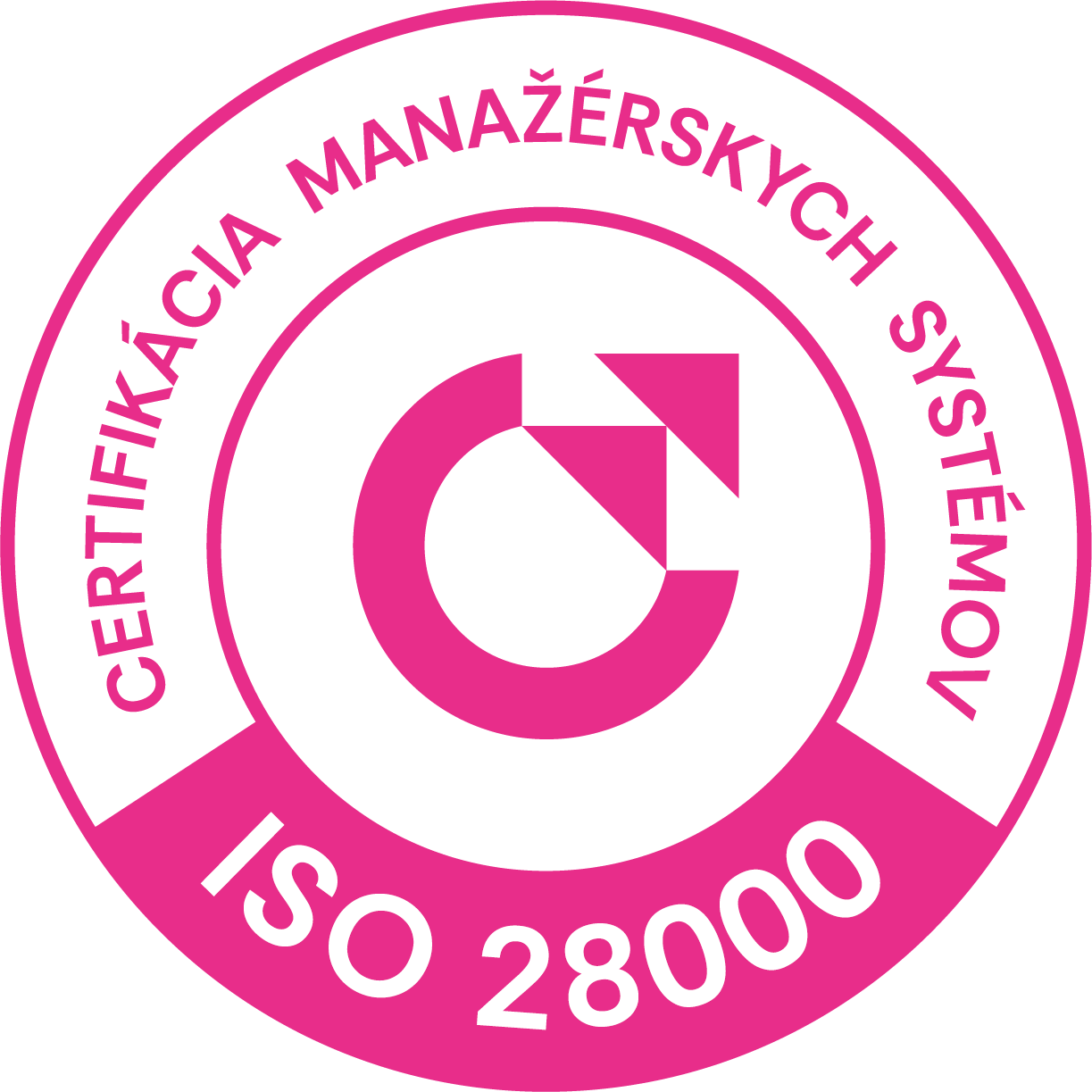 vzor certifikačnej známky ISO 28000 od CeMS